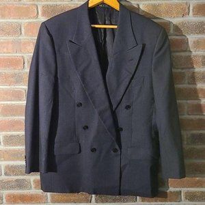 Profilo 40R Blazer - Double Breasted Peak Lapel Wool Slim Fit